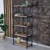 Kệ trưng bày khung sắt 5 tầng phối gỗ