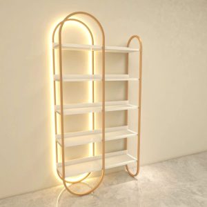 Trang Chủ 151 kệ trưng bày bo cong phối led